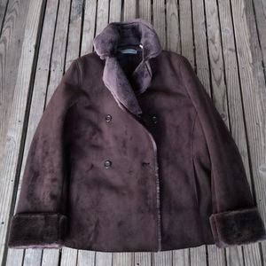 Valerie Stevens Brown faux suede Womens Small Coat